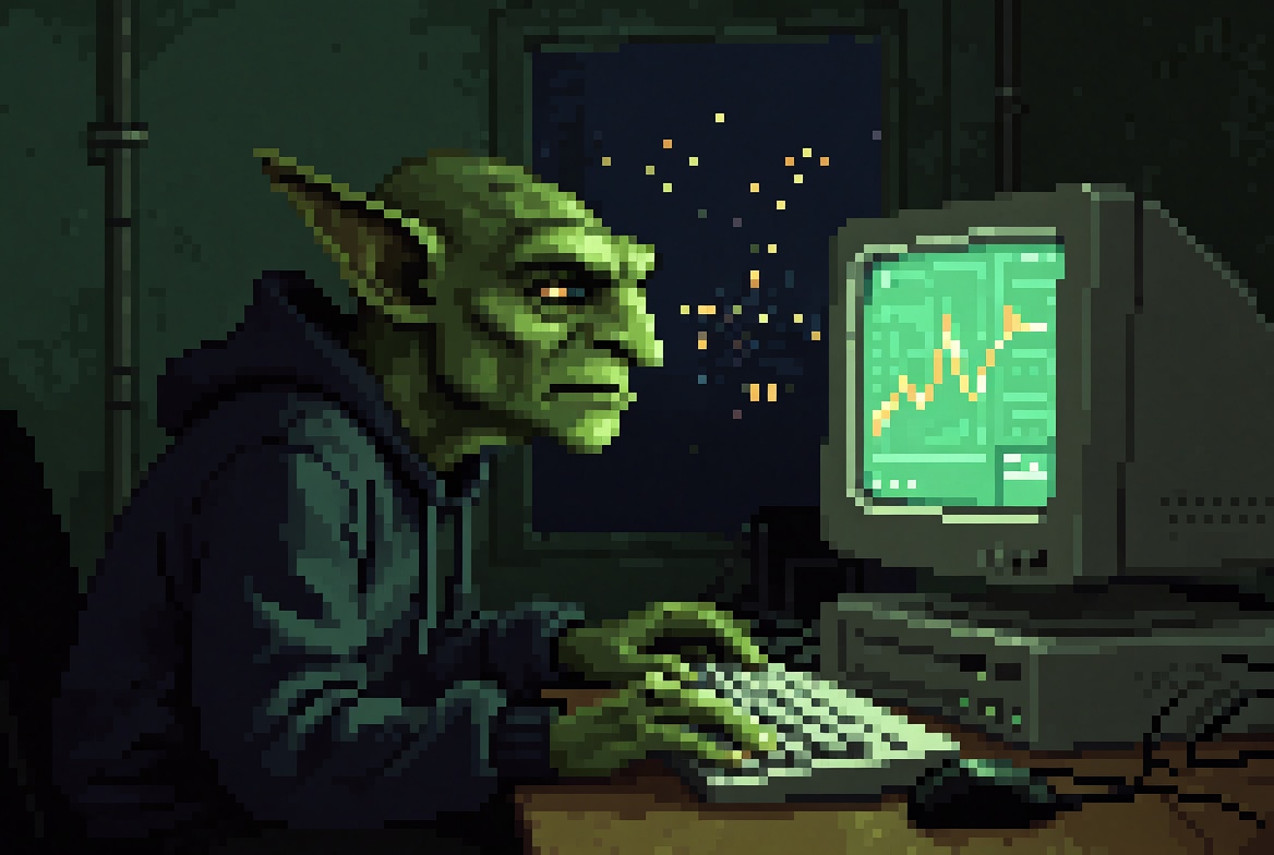 Goblin at computer